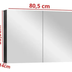ESPELHEIRA INDUSTRY 80CM PRETO ASTRAL (COD 22772)